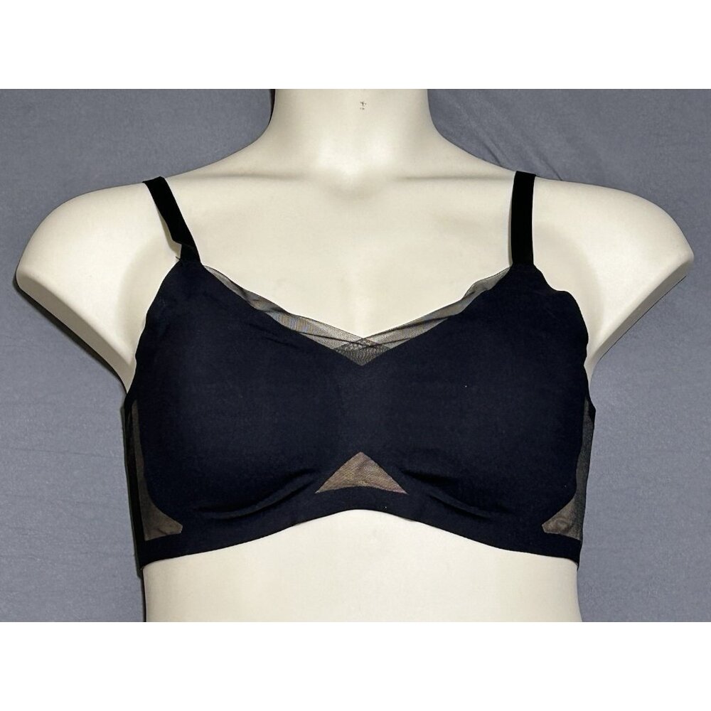 Honeylove Crossover Bra 38B/C Black Wireless Removeable Pads Comfort Leisure Bra